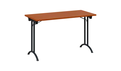 SLA 125 lak skládací jednací stůl 1250x600, deska 25 mm, podnož černý lak, deska třešeň šumavská